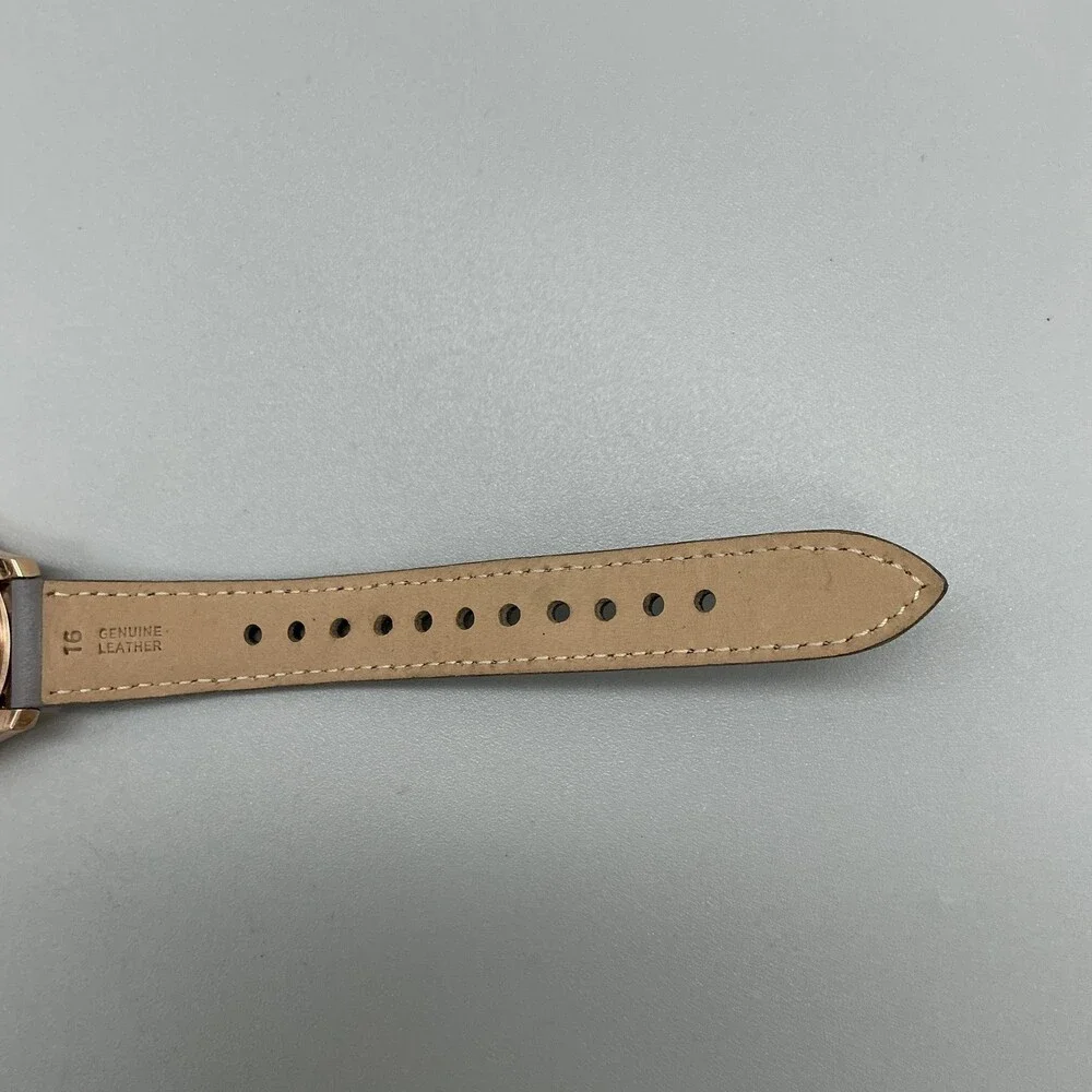 Fossil BQ3764 Womens Watch 35mm Brown Dial Gray Leather Rose Gold Multifunction